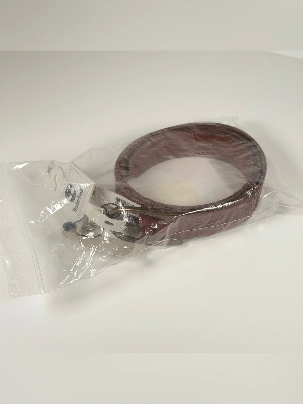 Timberland Womens Casual Leather Belt for Jeans XL 35-39 Chestnut Etched NWT